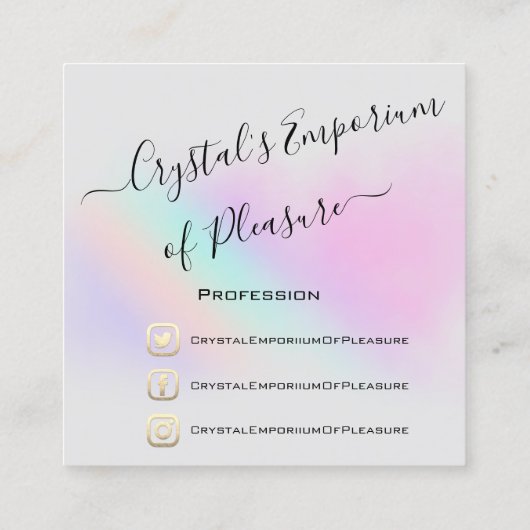 Lichamelijke Opvoeding Intieme School Roze Goud Vierkante Visitekaartje (Achterkant)