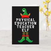 Lichamelijke Opvoeding Leraar Elf Grappig Kerstmis Kaart (Gele Bloem)