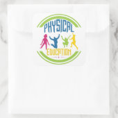 Lichamelijke opvoeding- met spelende kinderen vierkante sticker (Tas)