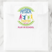 Lichamelijke opvoeding...Wees cool, speel op schoo Vierkante Sticker (Tas)