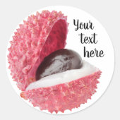 Licheesvruchten Ronde Sticker (Voorkant)