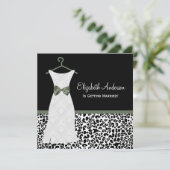 Lichen Green Gown Leopard PrintBridal Shower Kaart (Staand voorkant)