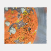 Lichen oranje moss stone grijs fleece deken (Voorkant (Horizontaal))