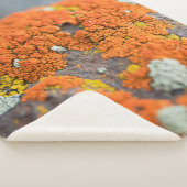 Lichen oranje moss stone grijs sherpa deken (3/4)