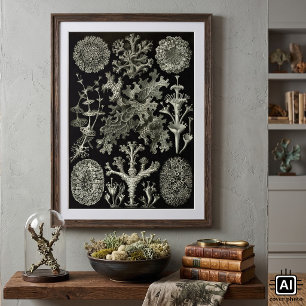 Lichen van Ernst Haeckel, Planten van de Natuur Poster