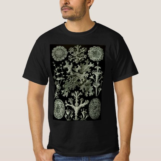 Lichen van Ernst Haeckel, Planten van de Natuur T-shirt (Voorkant)