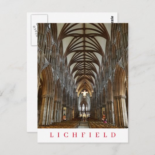 Lichfield Cathedral interieur aanzicht ansichtkaar Briefkaart (Voorkant / Achterkant)