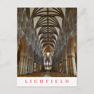 Lichfield Cathedral interieur aanzicht ansichtkaar Briefkaart