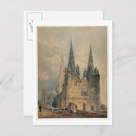 Lichfield Cathedral, Staffordshire, 1794 (m/c over Briefkaart (Voorkant / Achterkant)