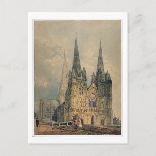 Lichfield Cathedral, Staffordshire, 1794 (m/c over Briefkaart (Voorkant)
