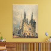 Lichfield Cathedral, Staffordshire, 1794 (m/c over Canvas Afdruk (Insitu (Woonkamer))