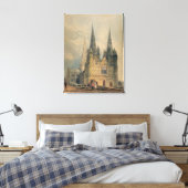 Lichfield Cathedral, Staffordshire, 1794 (m/c over Canvas Afdruk (Insitu (Slaapkamer))