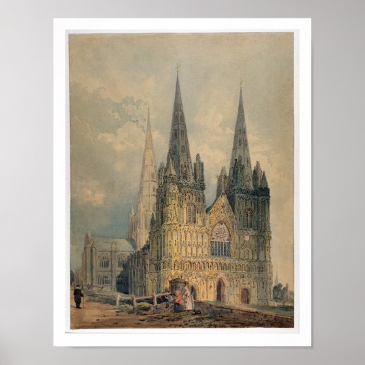 Lichfield Cathedral, Staffordshire, 1794 (m/c over Poster (Voorkant)