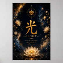Licht (光) Chinees Karakter Poster