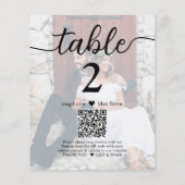 Licht 2 Foto bruiloft QR Code Script Tabel Nummer (Achterkant)