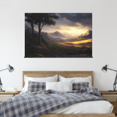 Licht aan de horizon canvas afdruk (Insitu (Slaapkamer))