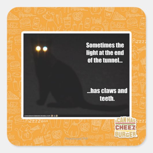 Licht aan het eind van de tunnel vierkante sticker (Voorkant)