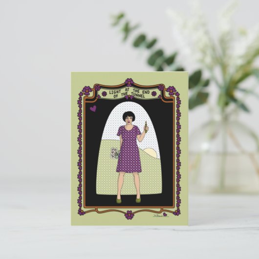 Licht aan het eind van het Briefkaart Tunnel_A_ (Staand voorkant)