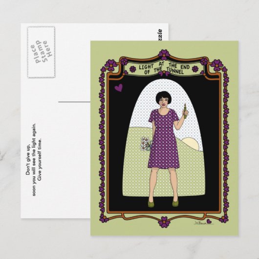 Licht aan het eind van het Briefkaart Tunnel_A_ (Voorkant / Achterkant)