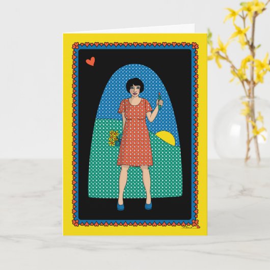 Licht aan het eind van Tunnel_B_Greeting Kaart (Gele Bloem)