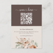 Licht Aarde Tone Bloemen Trouwdetails Info Kaart (Achterkant)