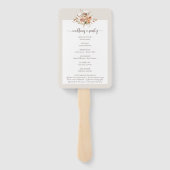Licht Aarde Tone Bloemen Trouwprogramma / Feest Handwaaier (Achterkant)