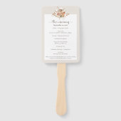 Licht Aarde Tone Bloemen Trouwprogramma / Feest Handwaaier (Voorkant)