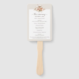 Licht Aarde Tone Bloemen Trouwprogramma / Feest Handwaaier