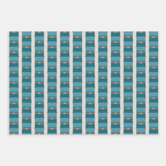 Licht aardse tinten en blauw inpakpapier vel (Voorkant)