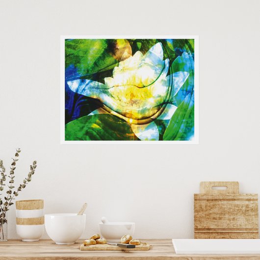 Licht Abstract 11: Tempel van het hart Poster (Keuken)