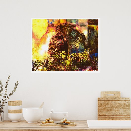 Licht Abstract 7: 'gebufferd leven' Poster (Keuken)