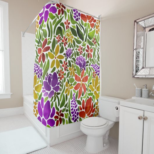 Licht Abstract Bloemendouchegordijn Douchegordijn (In situ)