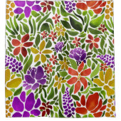 Licht Abstract Bloemendouchegordijn Douchegordijn (Voorkant)