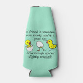 Licht afgewerkt Funny Best Friend Gezegde Flesjeskoeler (Voorkant)