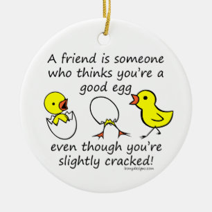 Licht afgewerkt Funny Best Friend Gezegde Keramisch Ornament