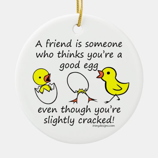 Licht afgewerkt Funny Best Friend Gezegde Keramisch Ornament (Voorkant)
