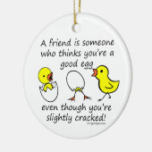 Licht afgewerkt Funny Best Friend Gezegde Keramisch Ornament (Links)