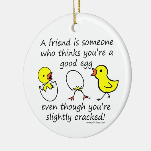 Licht afgewerkt Funny Best Friend Gezegde Keramisch Ornament (Links)