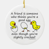 Licht afgewerkt Funny Best Friend Gezegde Keramisch Ornament (Achterkant)
