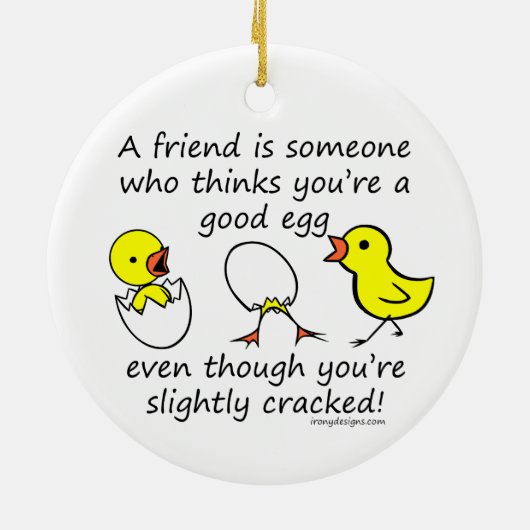 Licht afgewerkt Funny Best Friend Gezegde Keramisch Ornament (Achterkant)