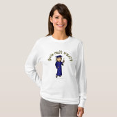 Licht Afstuderen in blauw T-shirt (Voorkant volledig)