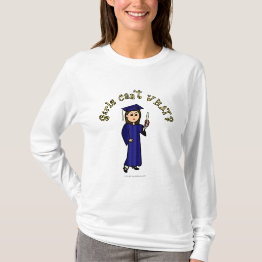 Licht Afstuderen in blauw T-shirt (Voorkant)