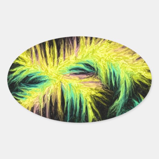 Licht als een veerontwerp ovale sticker (Voorkant)