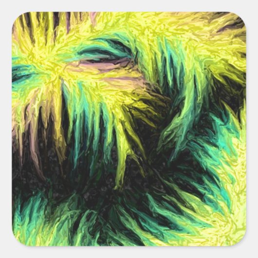 Licht als een veerontwerp vierkante sticker (Voorkant)