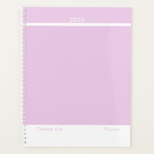 Licht Amethyst Paarse Moderne Lay-out Groot Planner (Voorkant)