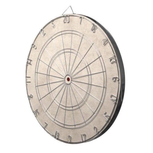 Licht Antiek papier achtergrond Dartbord (Voorkant Rechts)