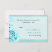 Licht Aqua Blauw Bloemen Elegante RSVP Reactie Kaa (Achterkant)