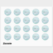 Licht Aqua Blauw Dank u Chic Moeder van de Parel Ronde Sticker (Vel)