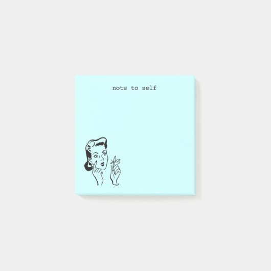 Licht Aqua Blauw Huisvrouw Funny Reminder Post-it® Notes (Voorkant)