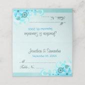 Licht Aqua Blauwe Hibiscus Bloem Tafel Plaatskaartje (Buitenkant ongevouwen)